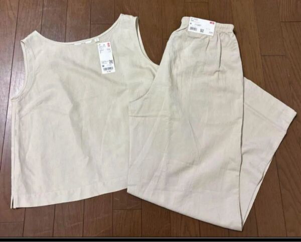 UNIQLO 新品 ユニクロ リネンブレンドイージーパンツ リネンブレンドブラウス