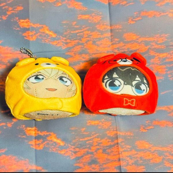キーホルダー 名探偵コナンあにずきん ぬいぐるみマスコット安室透 江戸川コナン