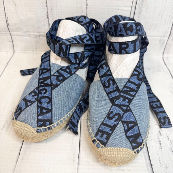ステラマッカートニー エスパドリーユ シューズ 靴 ロゴ デニム フラット STELLA McCARTNEY 定価¥52,800