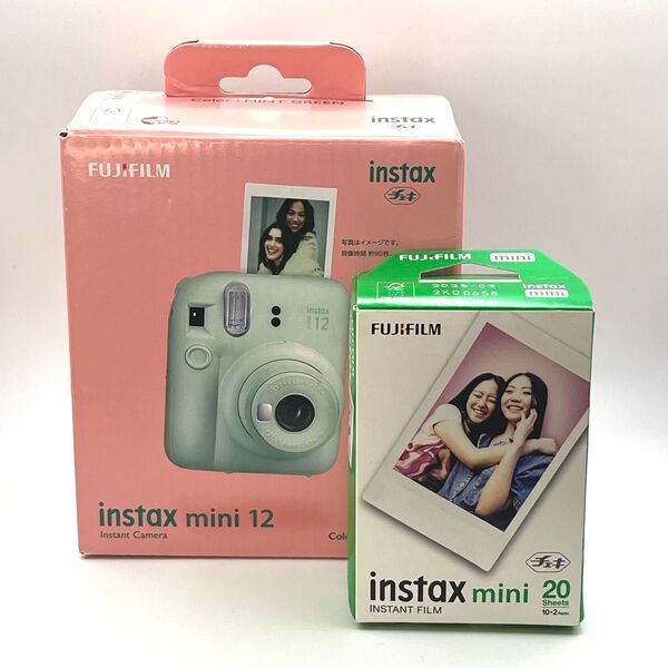 FUJIFILM (富士フィルム) instax mini 12 チェキ ミントグリーン + フィルム20枚 未使用品