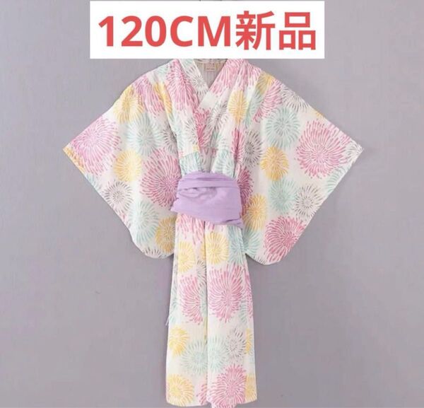 Petit man 甚平 120CM 新品未使用 花火柄 浴衣 プティマイン