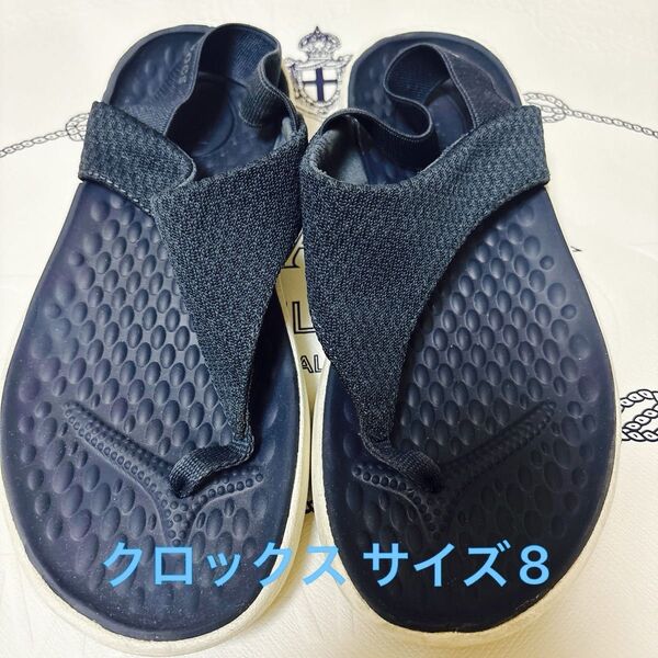 クロックス サンダル サイズ8 ネイビー 24cm相当 レディース