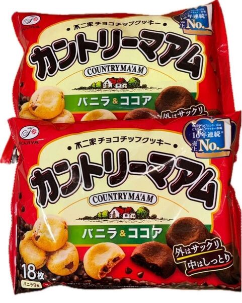 カントリーマアム バニラ&ココア 18枚×2袋