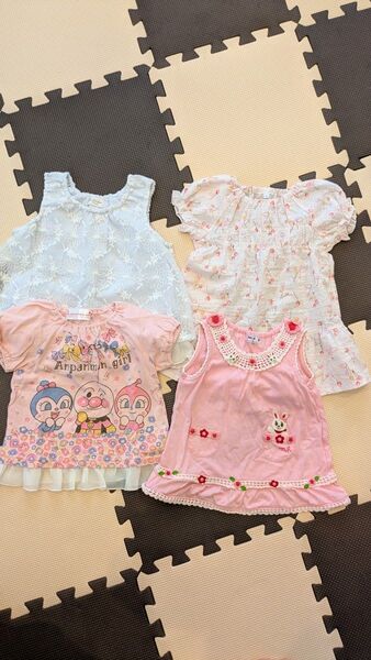 キッズズー アンパンマン ミキハウス ワンピース カットソー トップス 女の子 4枚セット