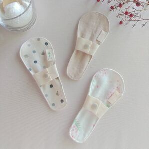 【Tバック用布ライナー】無添加コットンフランネル 3柄 2層仕立て 3枚セット