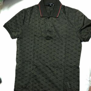 GUCCI ポロシャツ GG柄 カーキグリーン M