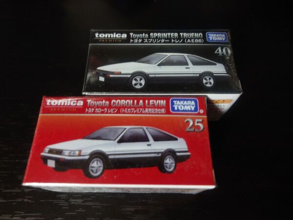 【未開封】トミカプレミアム 25 トヨタ カローラ レビン (トミカプレミアム発売記念仕様) &40 スプリンター トレノ2種