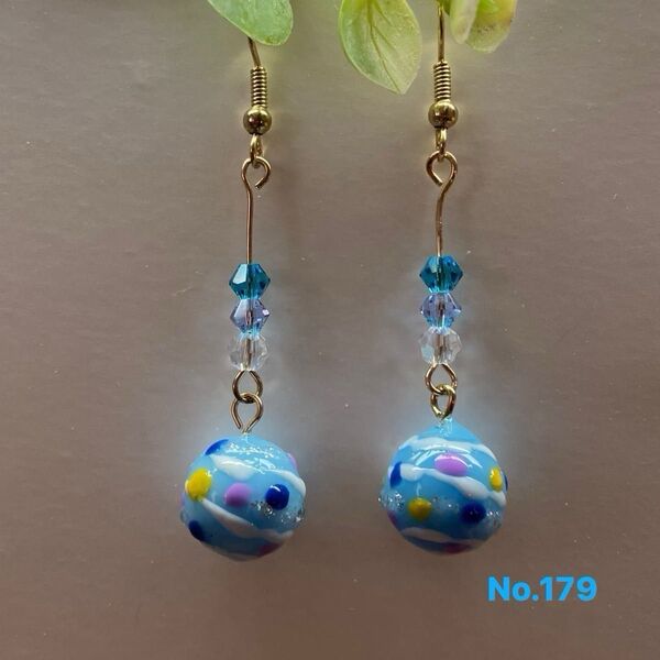 ハンドメイド ピアス イヤリング 水ヨーヨー 水風船 レジン No.179