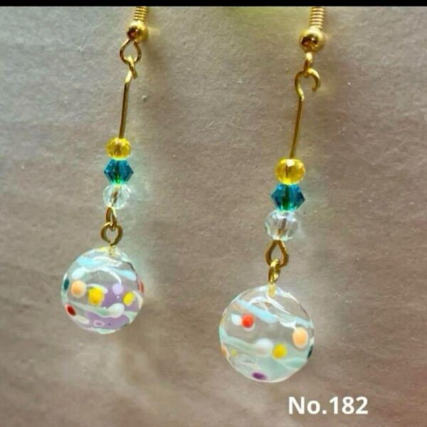 No.182 水ヨーヨー 水風船 ハンドメイド ピアス イヤリング レジン 夏 祭り