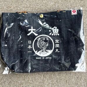 江坂ジーンズ・オレンジ取手「レトロ横丁」デニム・ミニトートバッグ 日本製 昭和レトロ made in Japan 新品未使用品