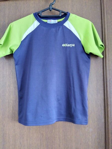 キッズkaepa 半袖Tシャツ ネイビー×グリーン 140