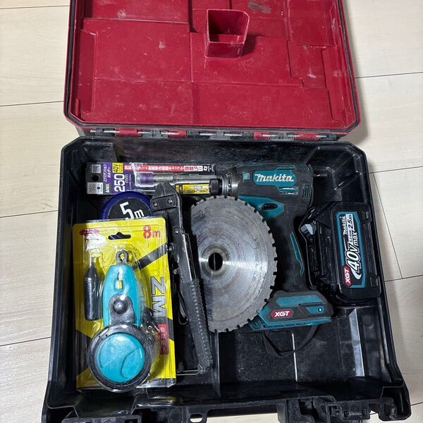 ★お得マキタ makita 充電器 充電式インパクトドライバ 40Vmax 電動工具 バッテリーセット青