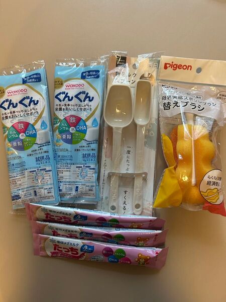 Pigeon 母乳実感替えブラシ 粉ミルク たっち3袋ぐんぐん4本 袋 ミルクスプーン