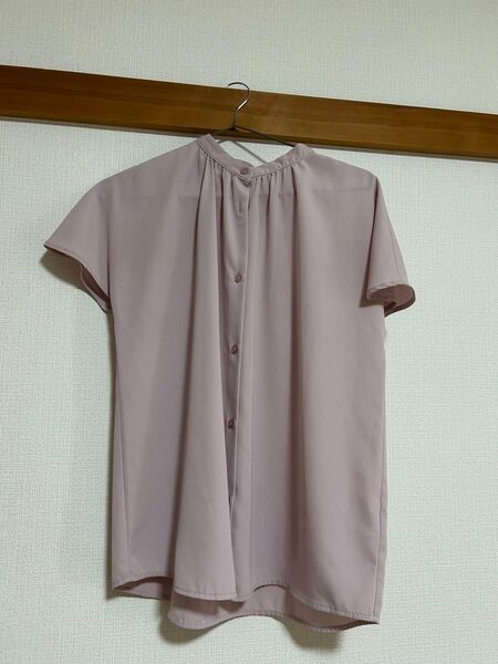 GU 半袖 ブラウス シャツ トップス ピンク Sサイズ