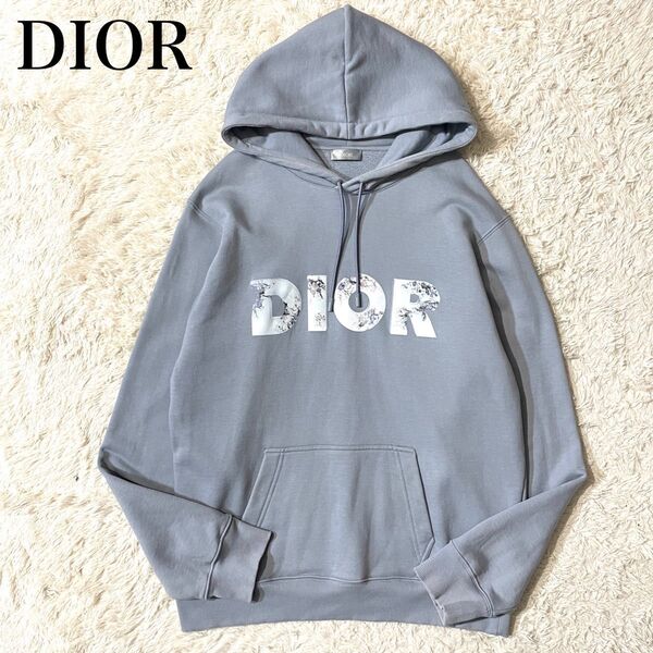【美品】超希少 Dior ディオール ダニエルアーシャム コラボ ビッグロゴパーカー プルオーバーパーカー グレー L