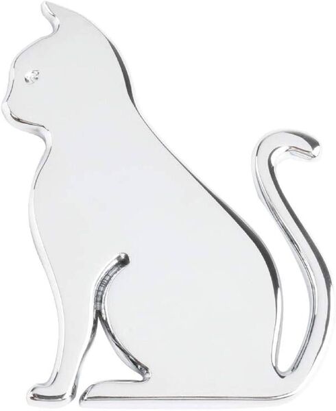 Catland 車用 ステッカー 猫型 エンブレム 猫 プレート シルバー 猫型 3Dメッキエンブレム 車 ねこ