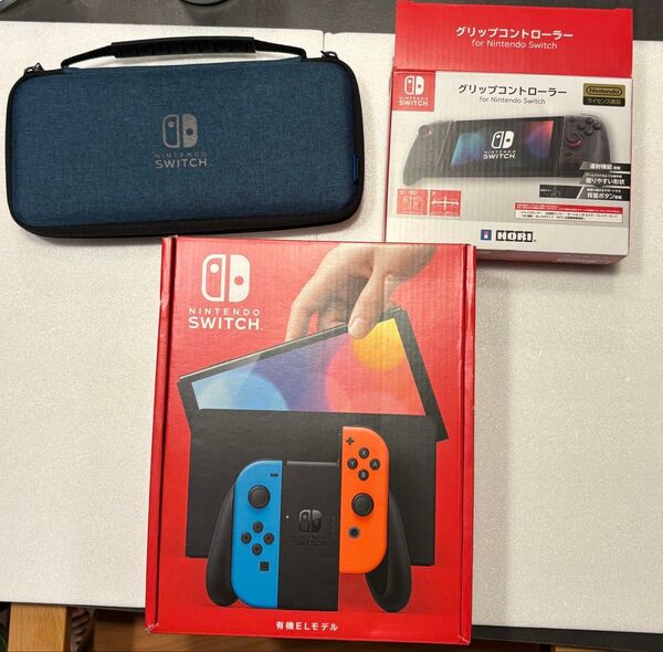 Nintendo Switch 有機ELモデル ケース ホリグリップコントローラー付き