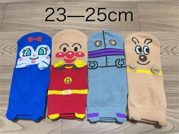 アンパンマン レディース ソックス 靴下 23-25cm 4足セット