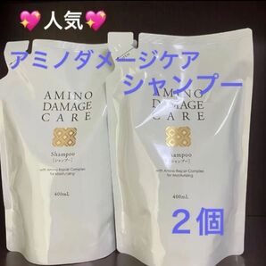 2個 アミノダメージケアシャンプー 詰め替え用 400ml 乾燥 ダメージヘア補修 滑らか仕上げ シャンプー FMG エイボン