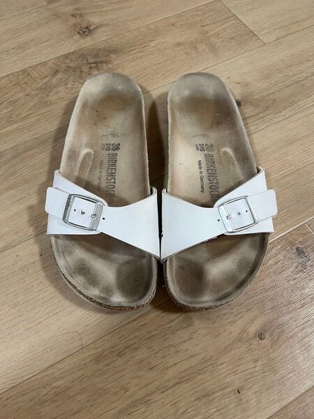 BIRKENSTOCK ホワイトサンダル Madrid 38 ビルケンシュトック マドリッド
