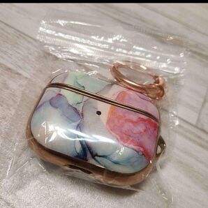 Air pods pro エアーポッズプロ ケース ピンク マーブル キーホルダー