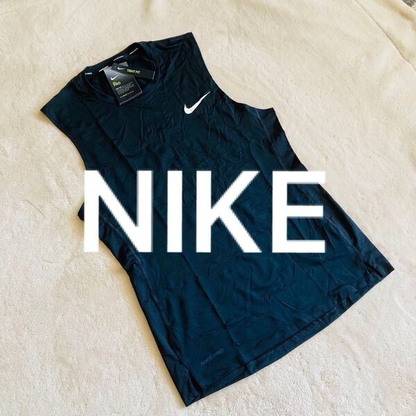 新品 未使用 NIKE PRO ノースリーブ カットソー タンクトップ 黒 ストレッチ 2XL