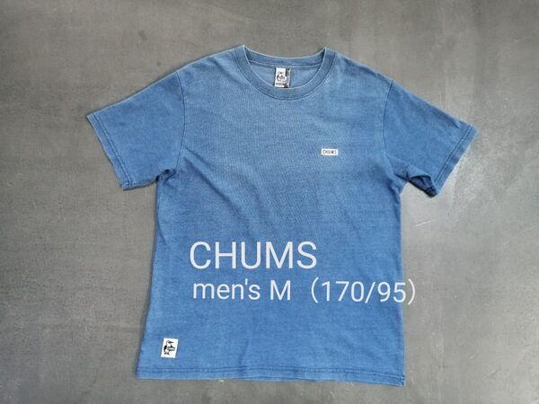CHUMS チャムス 半袖Tシャツ メンズM 170/95 インディゴ バックプリント