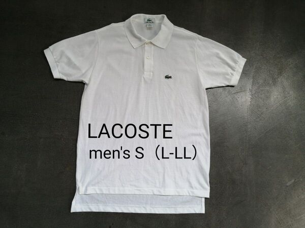 LACOSTE 半袖ポロシャツ 鹿の子 メンズS L-LL 白