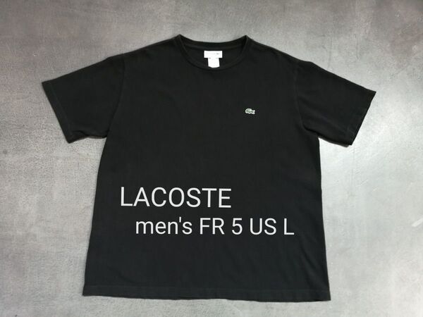 LACOSTE ラコステ 半袖Tシャツ メンズ5 (LL)黒 鹿の子