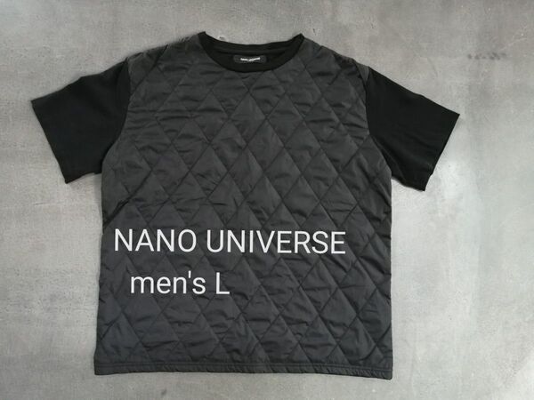 NANO UNIVERSE ナノユニバース 半袖Tシャツ メンズL 黒 キルティング
