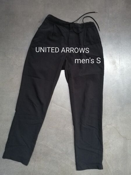 UNITED ARROWS ユナイテッドアローズ イージーパンツ アンクル丈 メンズS 黒 ポリエステル
