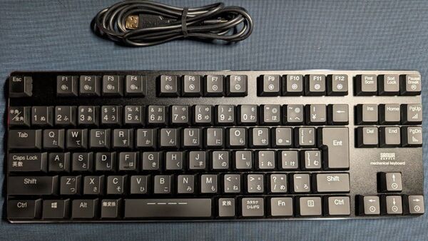 SANWASUPPLY メカニカルキーボード 赤軸 ロープロファイル 薄型 テンキーレス TKL 400-SKB057R