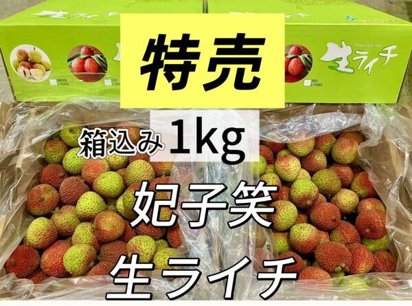 コンパクト箱込み1kg 常温便 新鮮 生ライチ 厳選南国フルーツ 香りが強いみずみずしい 茘枝 果物 家庭用 お中元 妃子笑枝