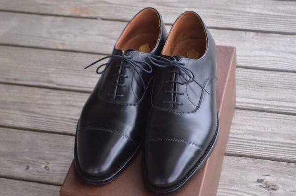 着用数回 CROCKETT&JONES CONNAUGHT 8E ブラック ストレートチップ