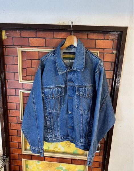 《極美品》EAGLES RIDGEヴィンテージデニムM ジャケットインディゴブルー XL相当オーバーサイズ デッドストック品