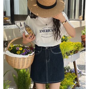 デニム台形ミニスカート