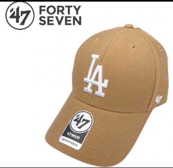 47フォーティーセブンブランドキャップ帽子MVP12WBV LAドジャースキャメルMLB47BRAND DODGERS