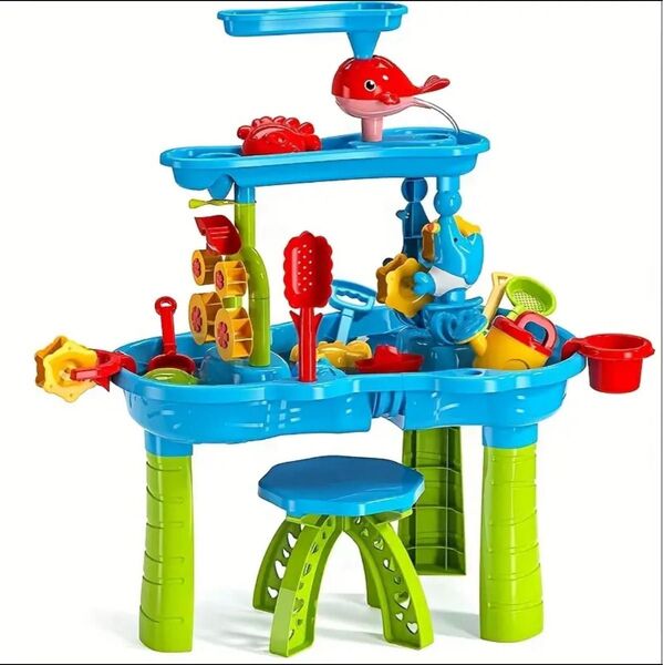 3段 砂テーブル おもちゃ ウォーターテーブル 知育玩具 水遊び 砂遊び