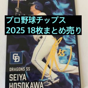 プロ野球チップス 2025年 カード カルビー 18枚セット 中日 細川 金箔サイン入り キラカード込み
