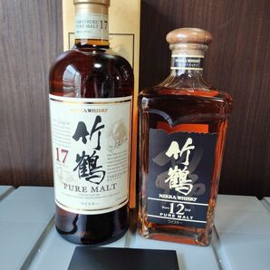 ニッカウイスキー 17年・12年 ピュアモルトセット 竹鶴名刺入れ付