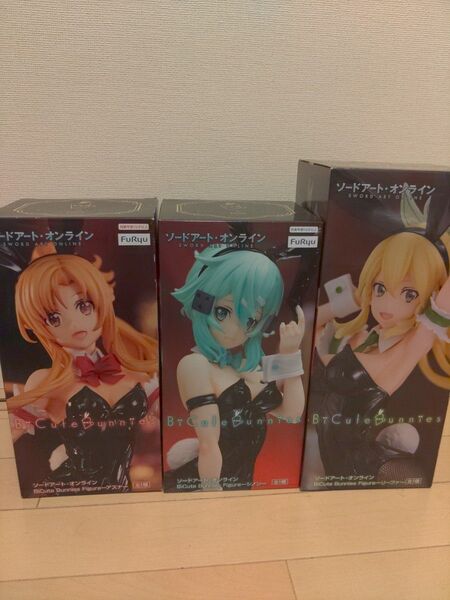 ソードアートオンライン BiCute Bunnies Figure アスナ、シノン、リーファ 黒バニーフィギュア