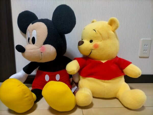 ディズニー ミッキー プーさん ぬいぐるみ V-BIG 2種