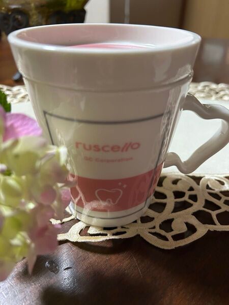 【非売品】マグカップ 蓋付き ルシェロ ピンク 陶器 高さ約11cm直径約8.5cm満水270ml