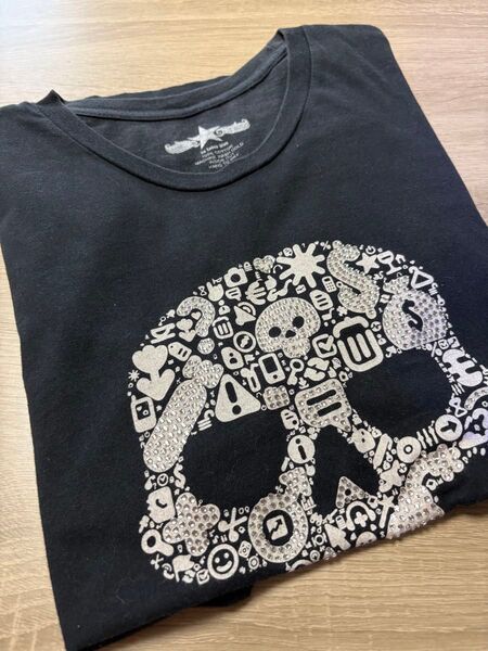 スタッズ Tシャツ ドクロ 骸骨 スカル ハワイ Lie Lotus Bleu S
