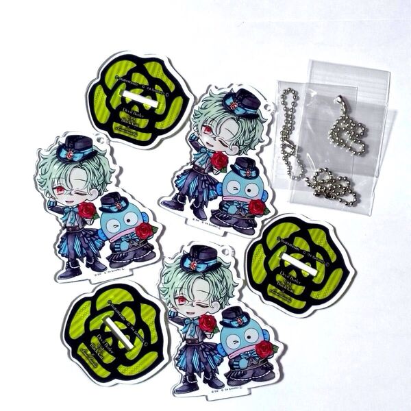【新品未使用品】ハナマル★サンリオ アクリルキーホルダー3個★アクスタ★あくねこ★悪魔執事と黒い猫