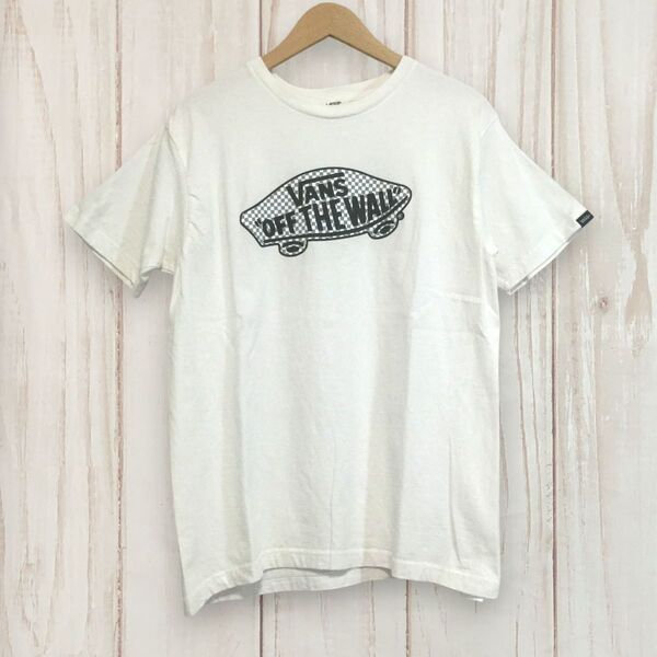 【バンズ 半袖ビッグロゴTシャツ】 オフザウォール OFF THE WALL M 白 VANS 古着