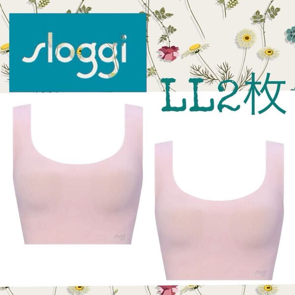 LL2枚★トリンプ★スロギー★綿混ゼロフィール ★ハーフトップ★ピンク