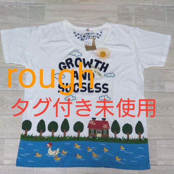 rough パッチワーク刺繍 半袖 Tシャツ ホワイト ◇タグ付き未使用◇