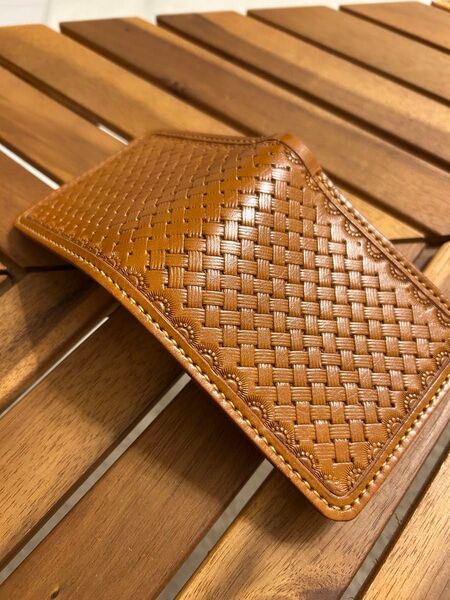 二つ折り財布 ハーフウォレット レザークラフト ハンドメイド