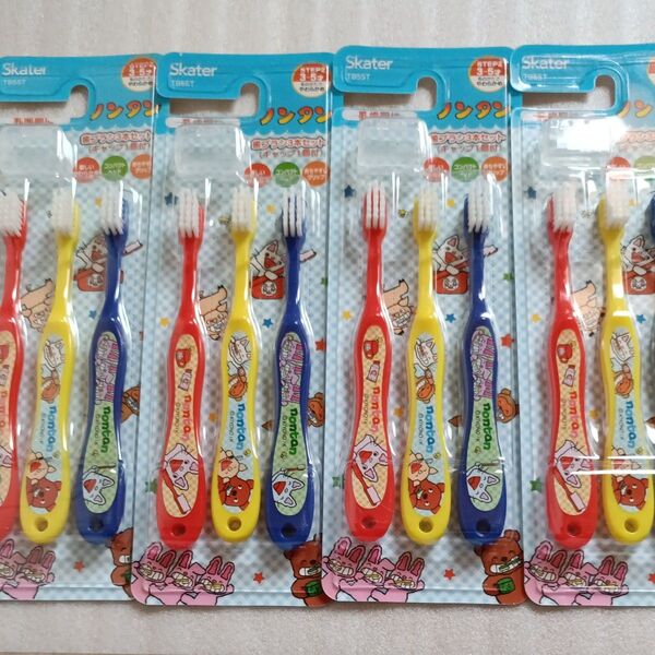 Skater ノンタン歯ブラシ 3〜5才用 3本入×4個セット 子供用歯ブラシ